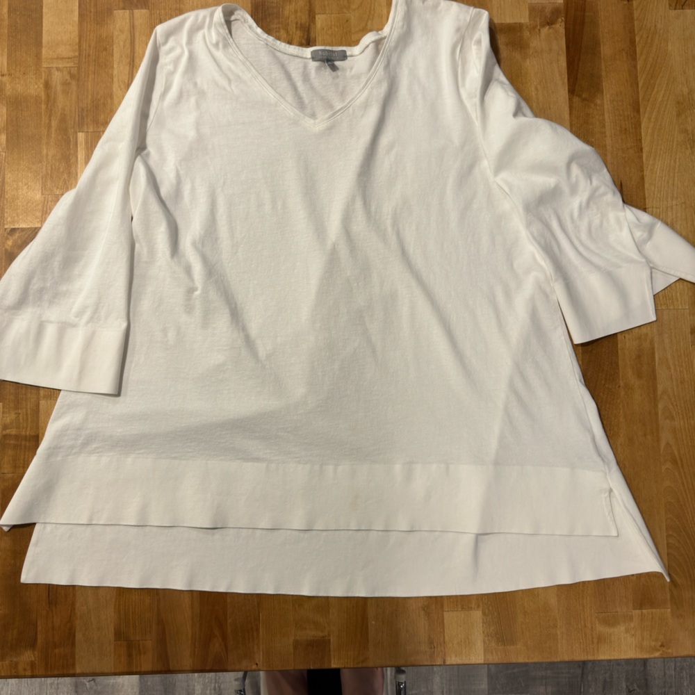 Habitat clothing for life white asymmetrical shirt